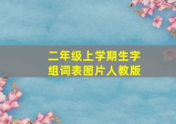 二年级上学期生字组词表图片人教版