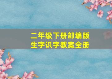 二年级下册部编版生字识字教案全册