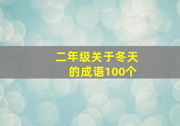 二年级关于冬天的成语100个