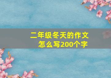 二年级冬天的作文怎么写200个字