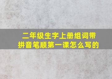 二年级生字上册组词带拼音笔顺第一课怎么写的