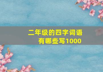 二年级的四字词语有哪些写1000