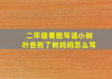 二年级看图写话小树叶告别了树妈妈怎么写