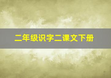 二年级识字二课文下册