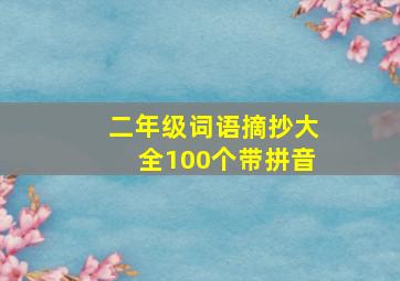 二年级词语摘抄大全100个带拼音