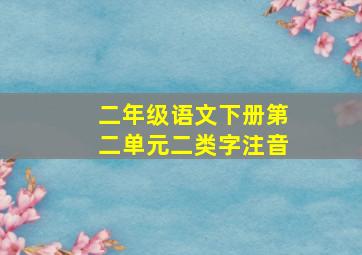 二年级语文下册第二单元二类字注音