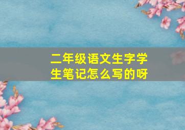 二年级语文生字学生笔记怎么写的呀