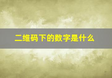 二维码下的数字是什么