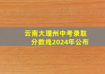 云南大理州中考录取分数线2024年公布