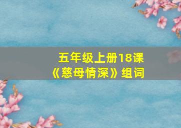 五年级上册18课《慈母情深》组词