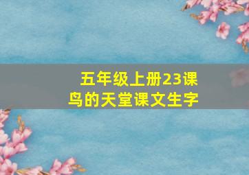 五年级上册23课鸟的天堂课文生字