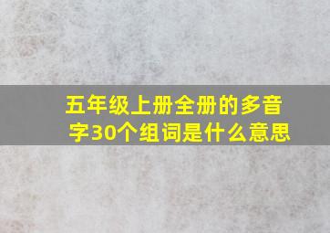 五年级上册全册的多音字30个组词是什么意思