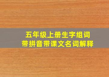 五年级上册生字组词带拼音带课文名词解释