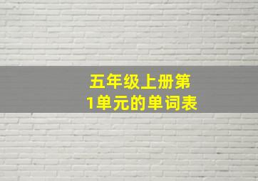 五年级上册第1单元的单词表