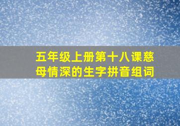 五年级上册第十八课慈母情深的生字拼音组词