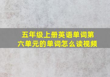 五年级上册英语单词第六单元的单词怎么读视频