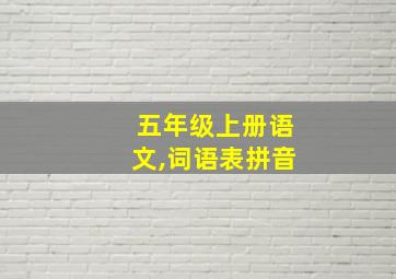 五年级上册语文,词语表拼音