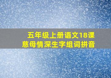 五年级上册语文18课慈母情深生字组词拼音