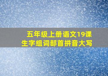 五年级上册语文19课生字组词部首拼音大写