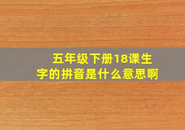 五年级下册18课生字的拼音是什么意思啊