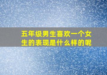 五年级男生喜欢一个女生的表现是什么样的呢