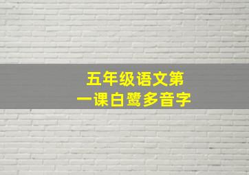 五年级语文第一课白鹭多音字