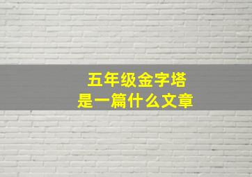 五年级金字塔是一篇什么文章