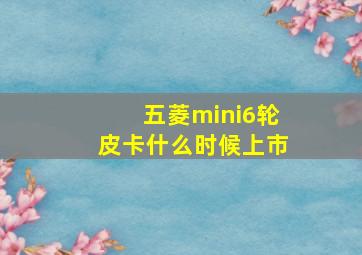 五菱mini6轮皮卡什么时候上市