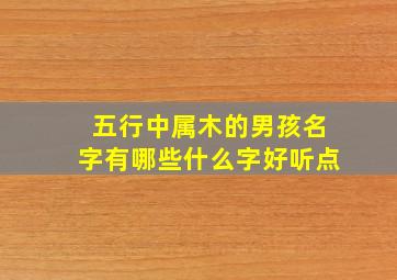 五行中属木的男孩名字有哪些什么字好听点