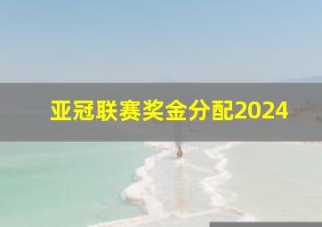 亚冠联赛奖金分配2024