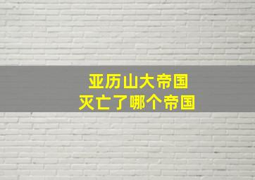 亚历山大帝国灭亡了哪个帝国