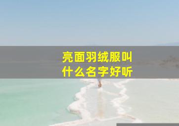 亮面羽绒服叫什么名字好听