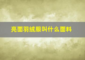 亮面羽绒服叫什么面料