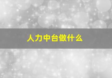 人力中台做什么