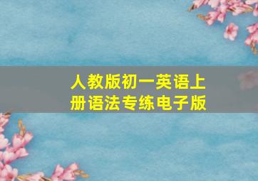 人教版初一英语上册语法专练电子版