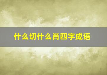 什么切什么肖四字成语