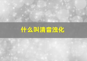 什么叫清音浊化