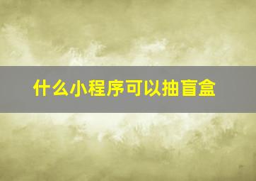 什么小程序可以抽盲盒