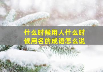 什么时候用人什么时候用名的成语怎么说