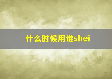 什么时候用谁shei