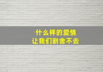 什么样的爱情让我们割舍不去