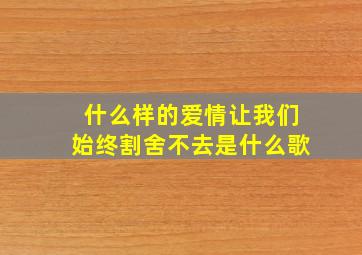 什么样的爱情让我们始终割舍不去是什么歌