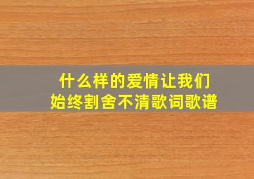 什么样的爱情让我们始终割舍不清歌词歌谱