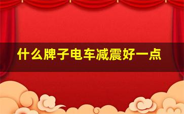 什么牌子电车减震好一点