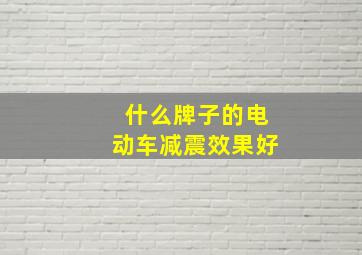 什么牌子的电动车减震效果好