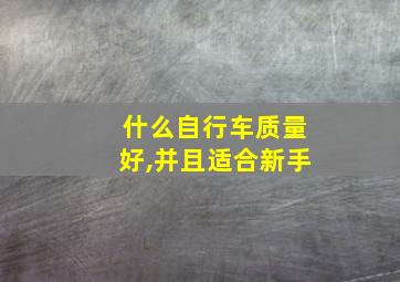 什么自行车质量好,并且适合新手