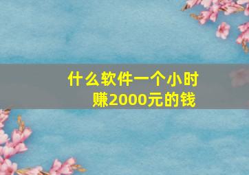 什么软件一个小时赚2000元的钱