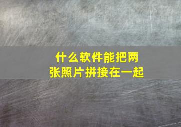 什么软件能把两张照片拼接在一起