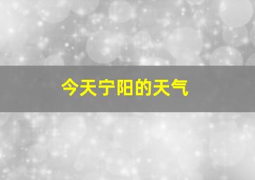 今天宁阳的天气