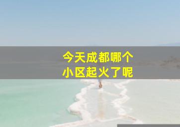 今天成都哪个小区起火了呢